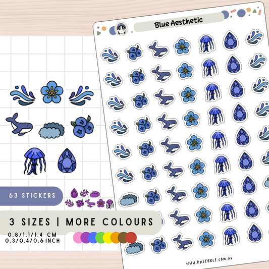 Blue Theme Planner Stickers