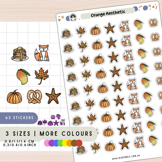 Orange Theme Planner Stickers