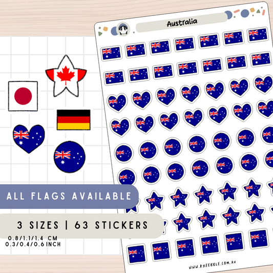 Country Flags Planner Stickers