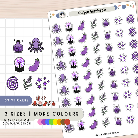 Purple Theme Planner Stickers