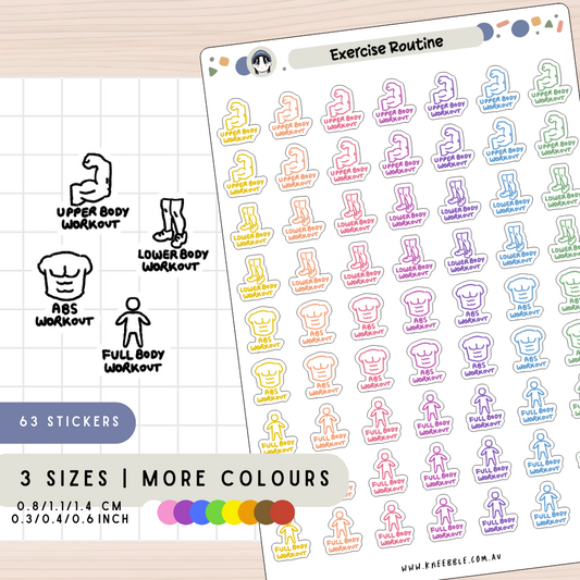 Exercise Routines Planner Stickers