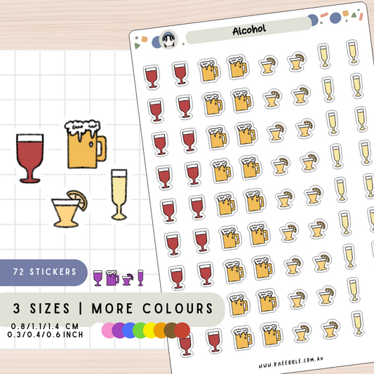 Alcohol Drinks Planner Stickers