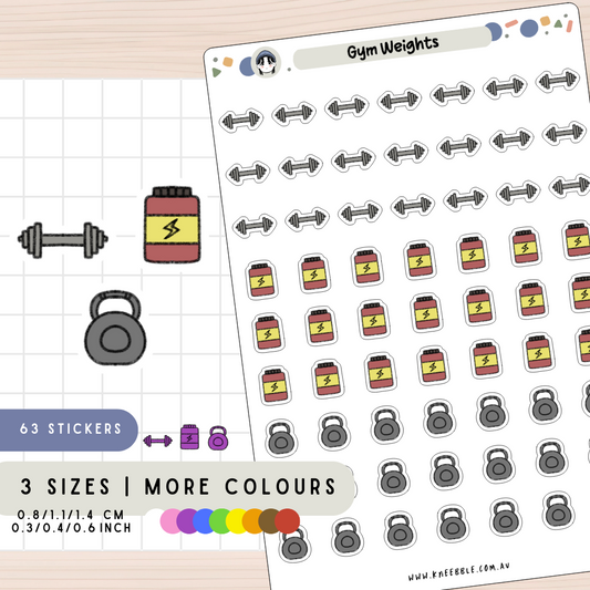 Gym Weights Planner Stickers