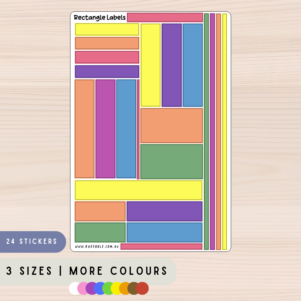 Rectangle Tags Blank Label Planner Stickers