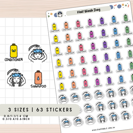 Hair Wash Day Planner Stickers