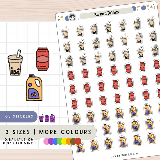 Sweet Beverage Drinks Planner Stickers