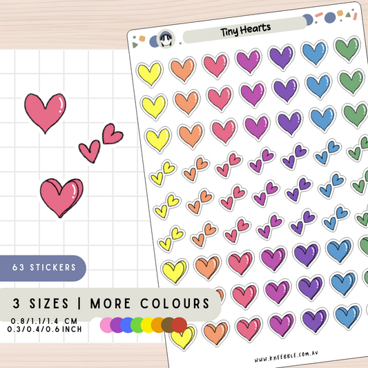 Tiny Love Hearts Planner Stickers