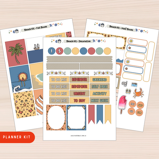 Weekly Planner Kit - Beach Water Theme Planner Stickers