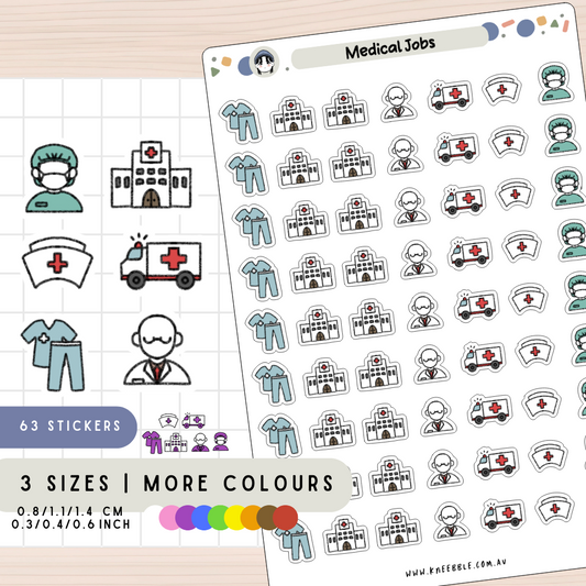 Medical Jobs Occupation Planner Stickers