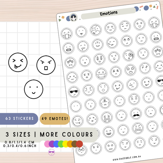 Outline Emotion Mood Planner Stickers