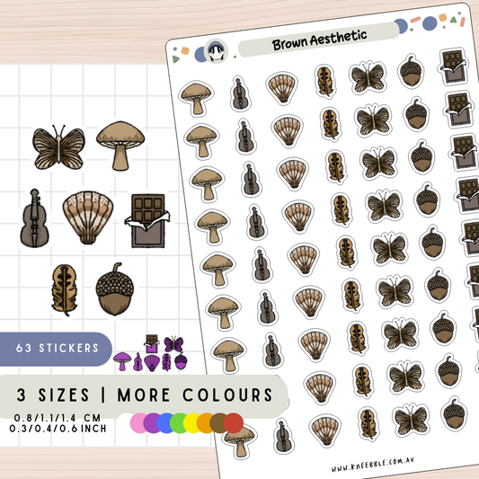 Brown Theme Planner Stickers