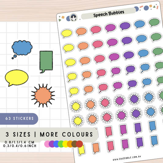 Speech Balloon Bubbles Comic Planner Stickers