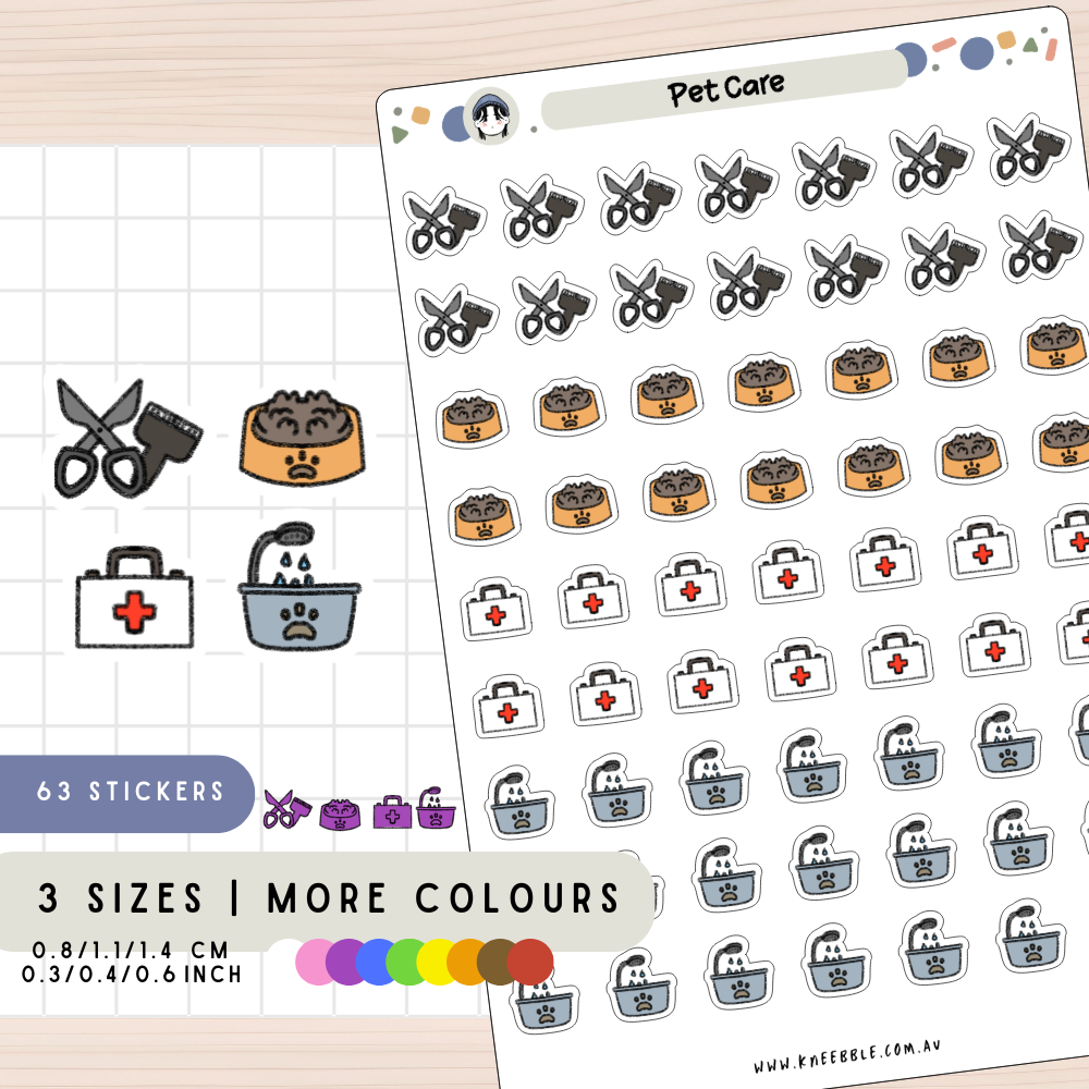 Pet Care Planner Stickers