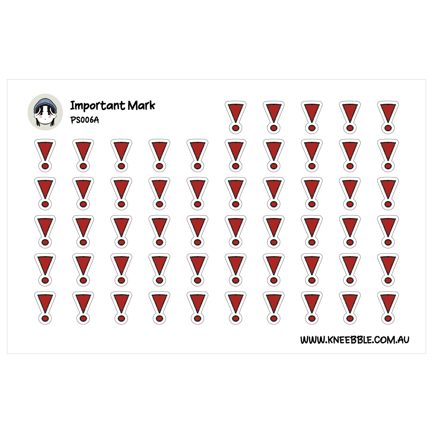 a grid of red exclamation marks, each one smaller than the one before it, creating a visually striking pattern.