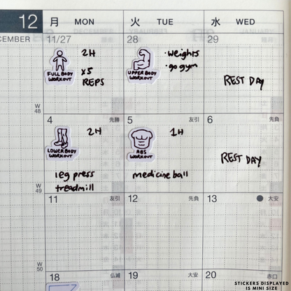 Exercise Routines Planner Stickers