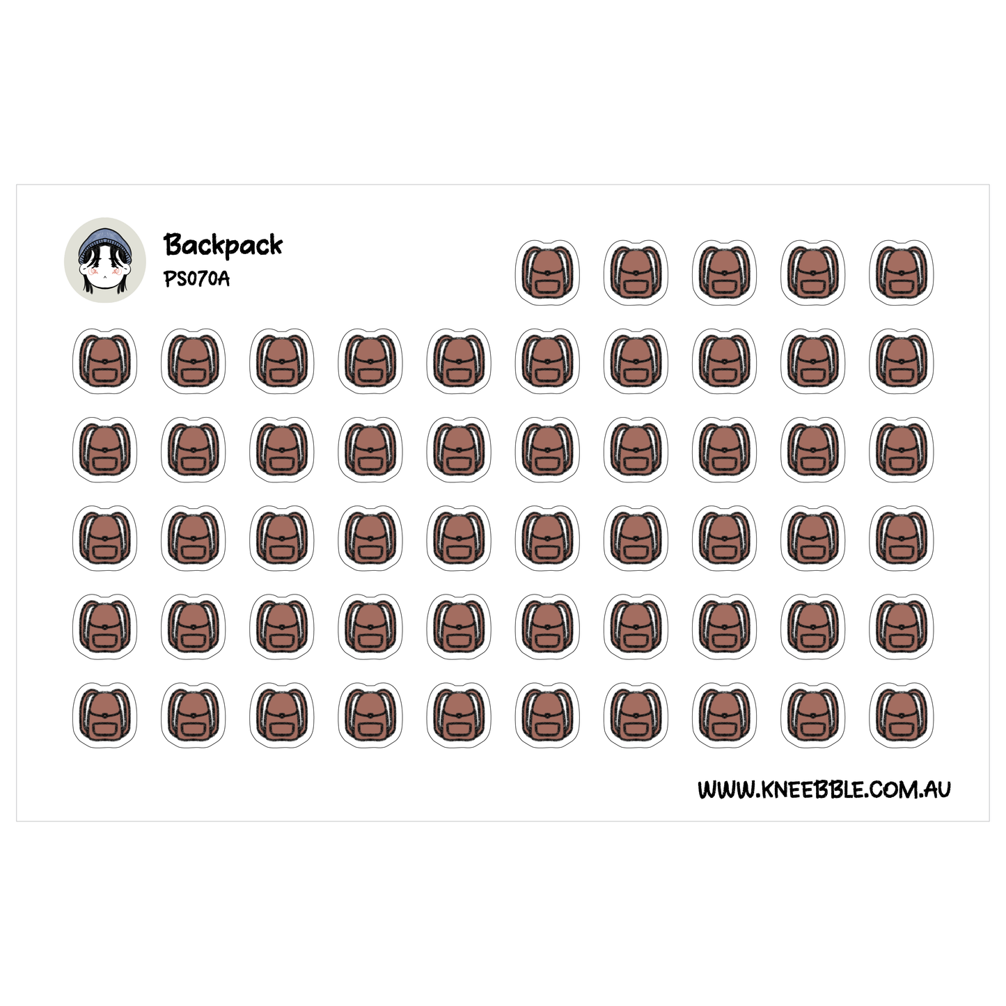 a grid of brown backpack icons arranged in a visually pleasing pattern.