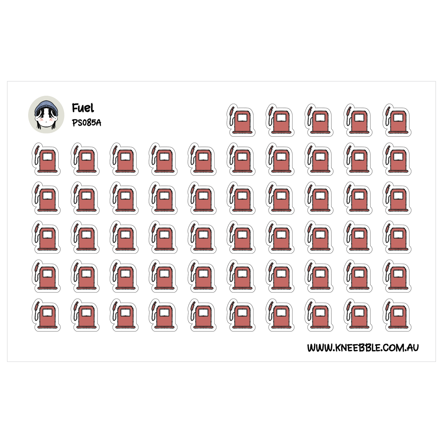 a grid of red gas pump icons arranged in a visually pleasing pattern.