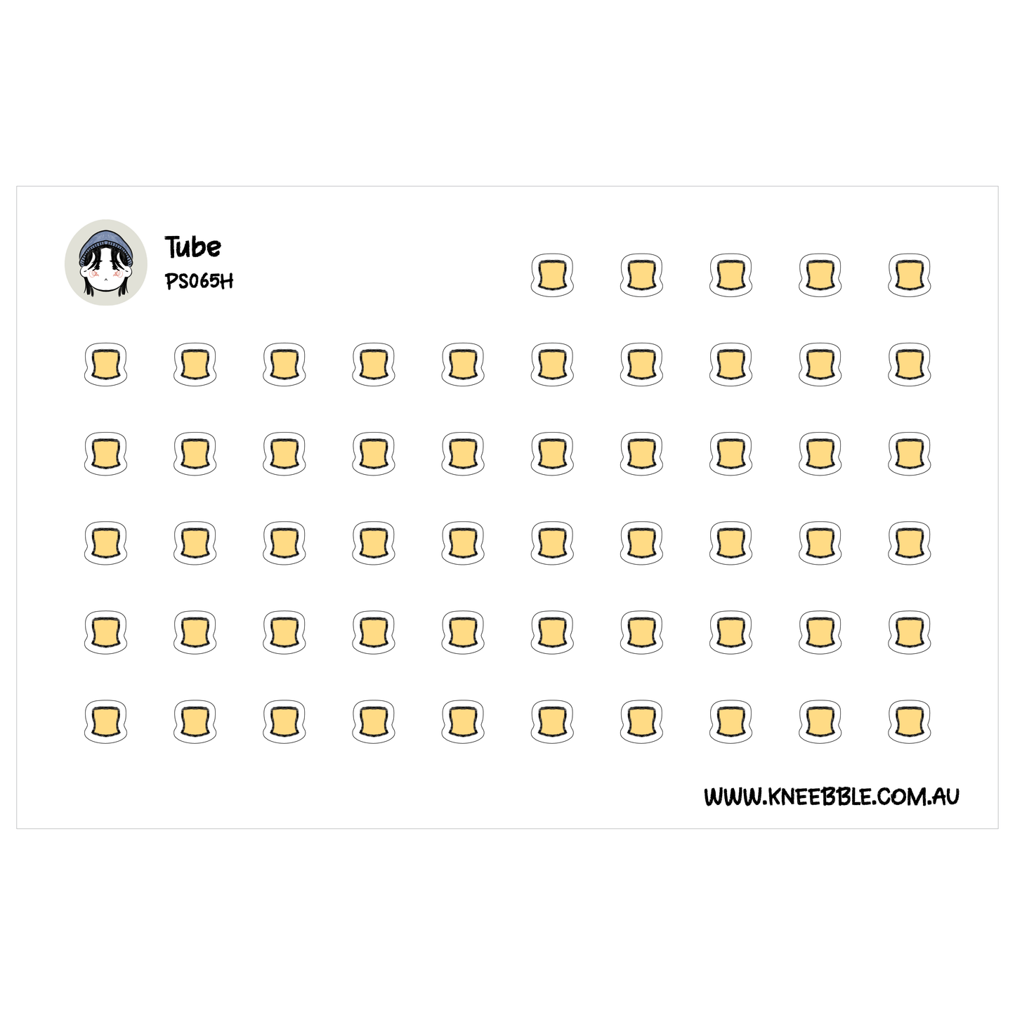 a grid of small yellow circles, each containing a small white circle. The image does not contain any text or additional objects.