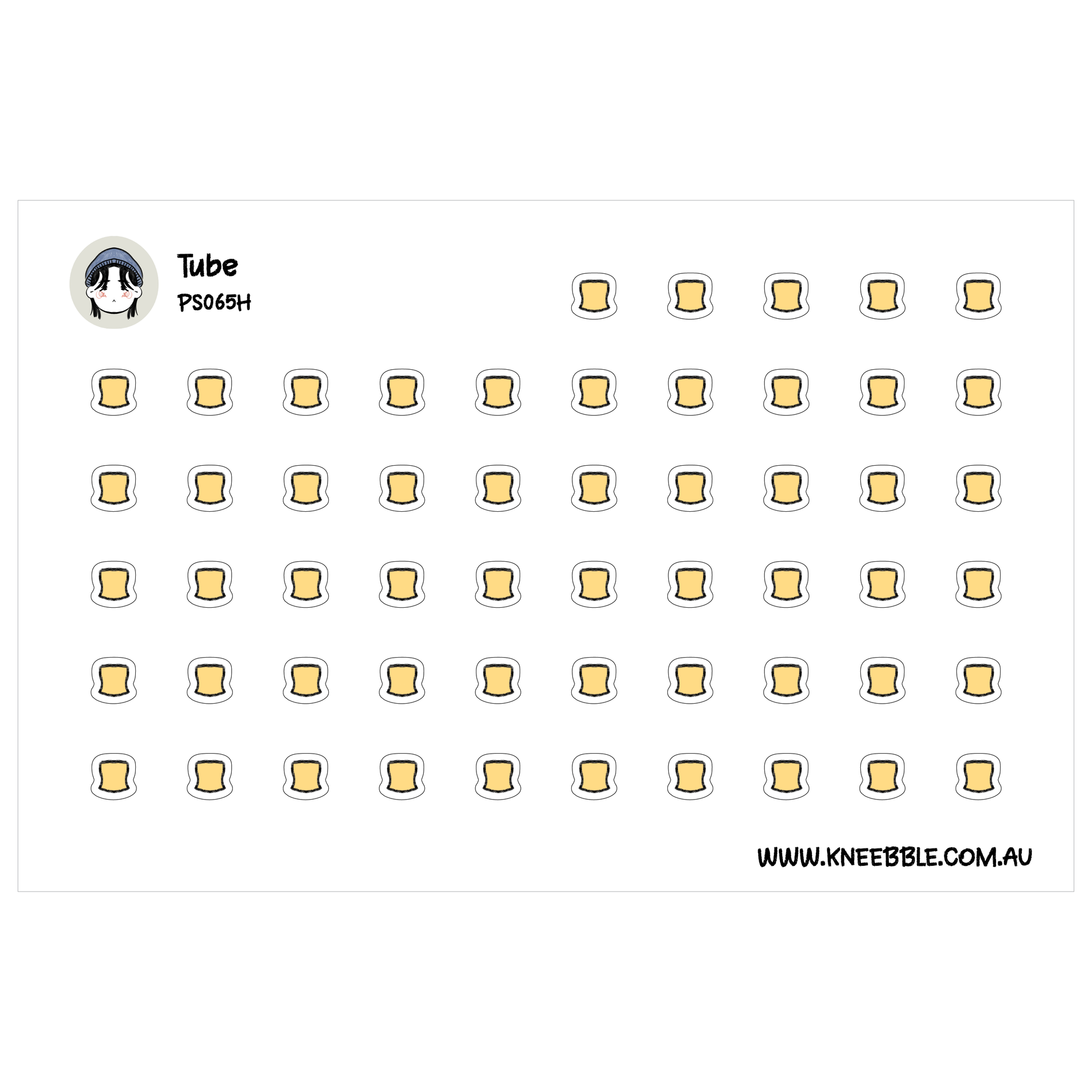 a grid of small yellow circles, each containing a small white circle. The image does not contain any text or additional objects.