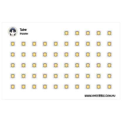 a grid of small yellow circles, each containing a small white circle. The image does not contain any text or additional objects.