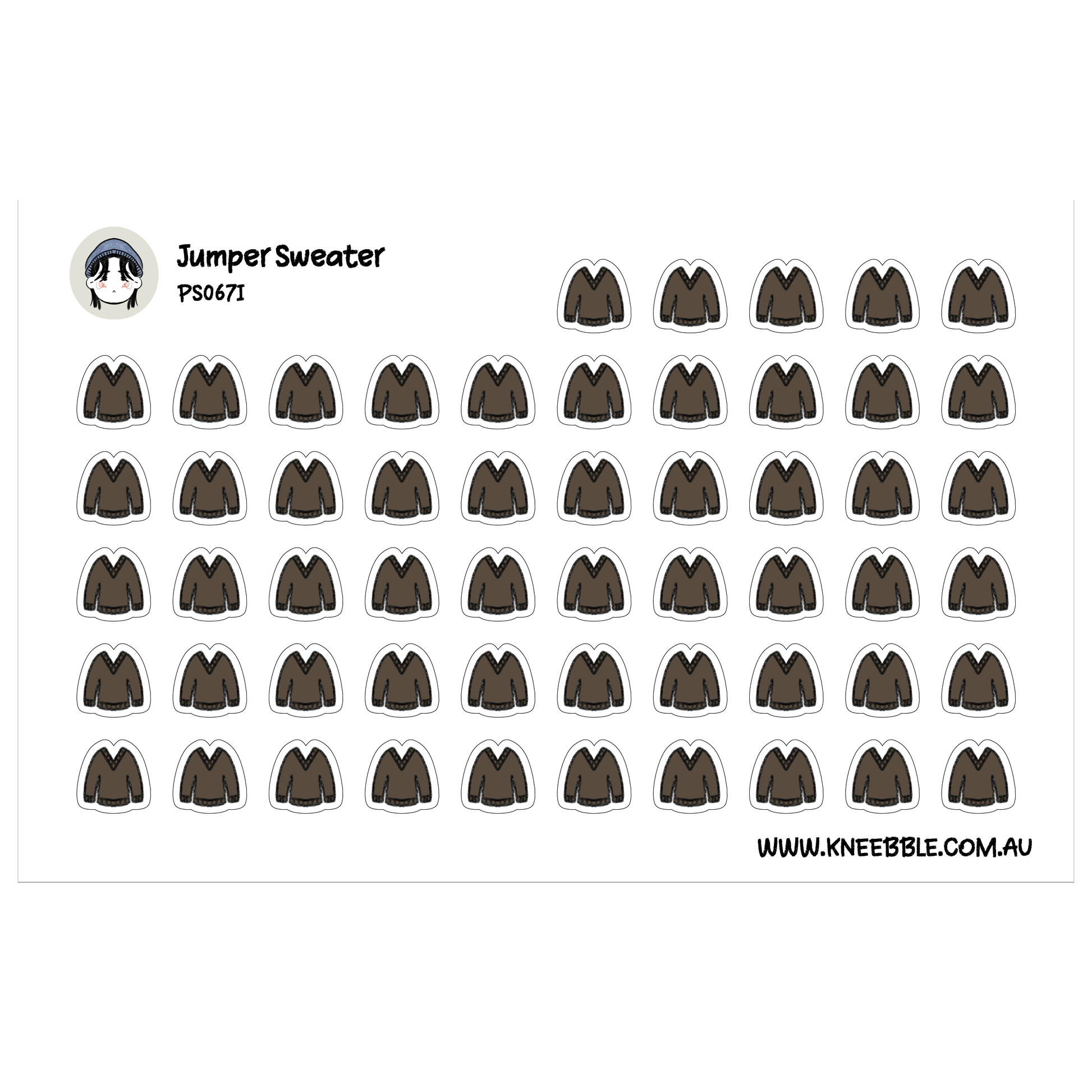 a grid of identical black and white icons, which appear to be illustrations of jumper sweaters.