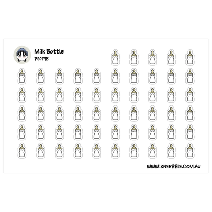 a grid of white baby bottle icons arranged in a visually pleasing pattern.