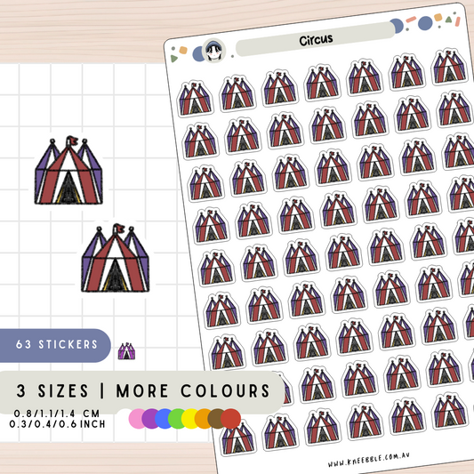 Circus Tent Show Planner Stickers