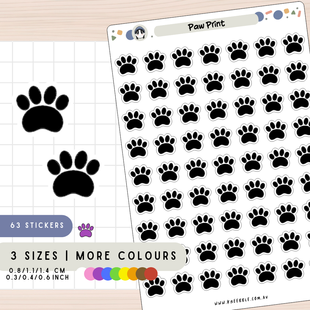 Paw Print Planner Stickers