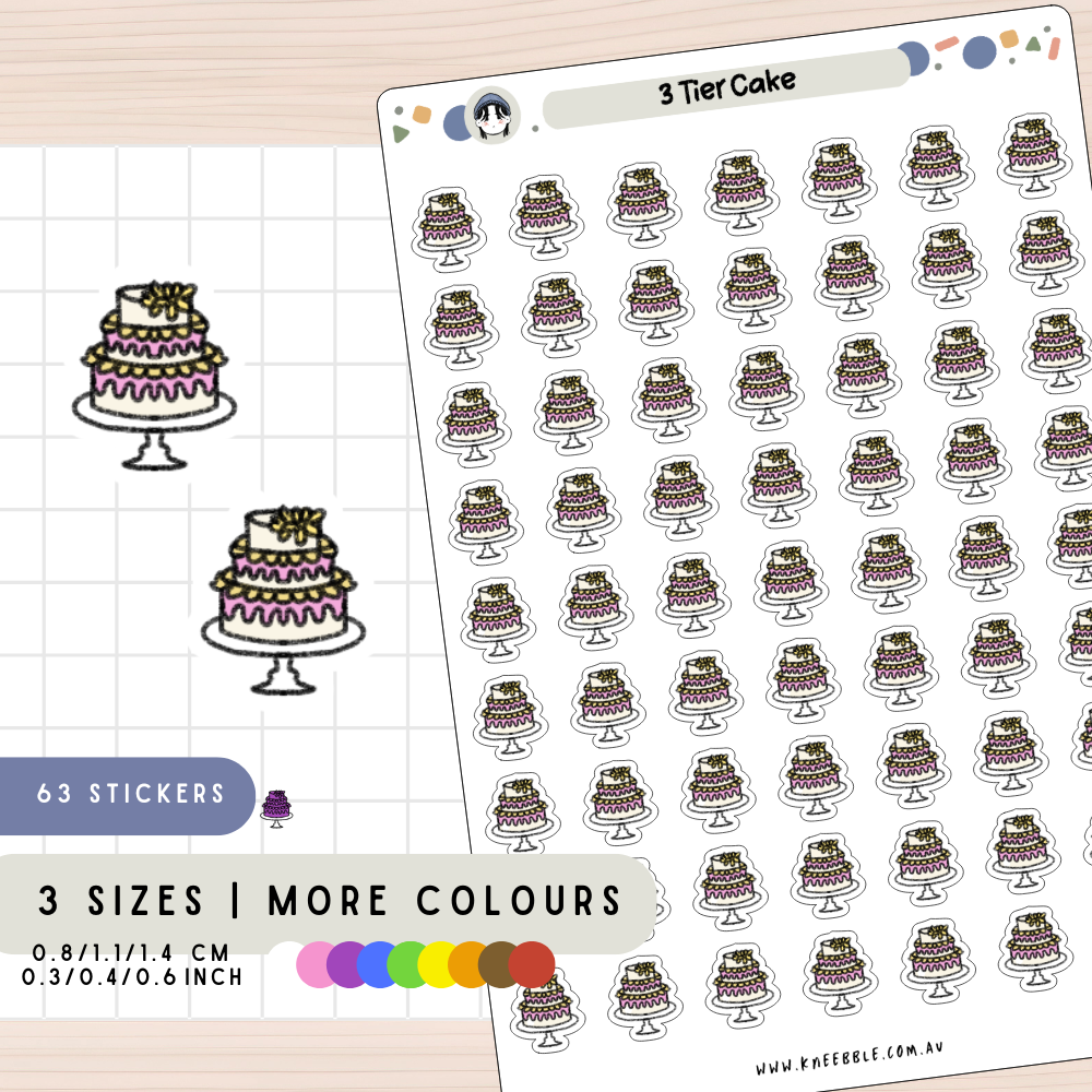 3 Tier Cake Planner Stickers