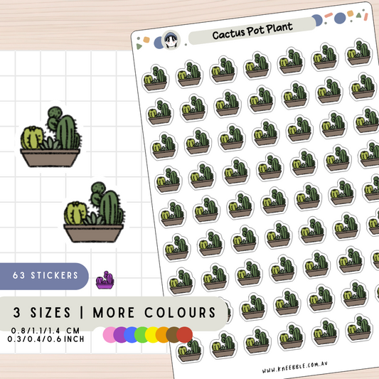 Succulent Cactus Pot Plant Planner Stickers