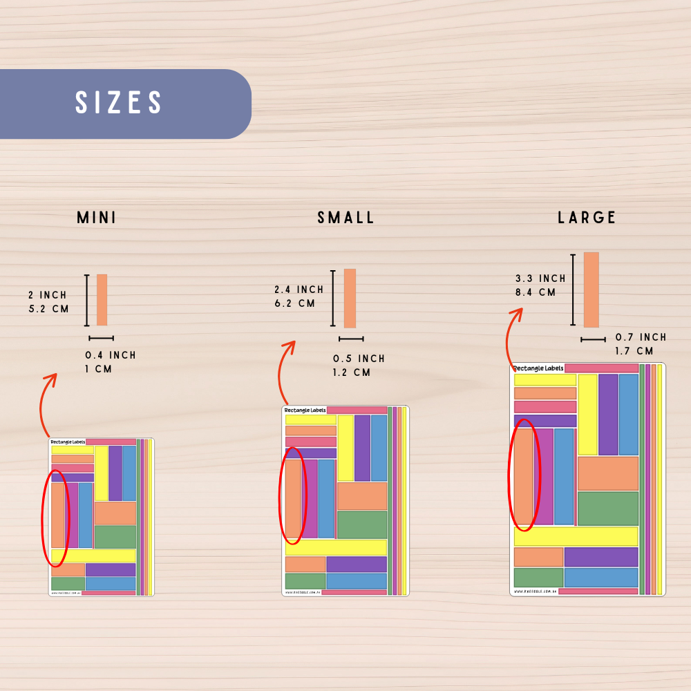 Rectangle Tags Blank Label Planner Stickers