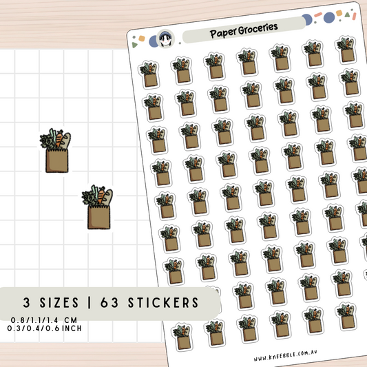 Paper Groceries Planner Stickers