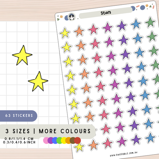 Simple Star Shape Planner Stickers