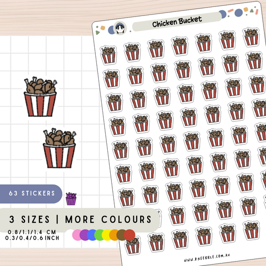 Chicken Bucket Takeout Fast Food Planner Stickers