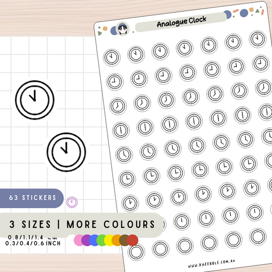 Analogue Clock Planner Stickers