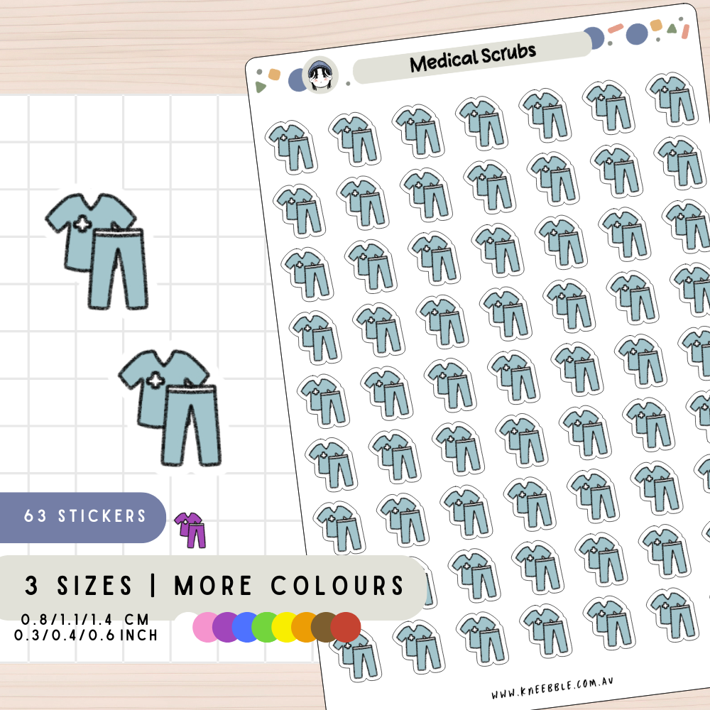 Medical Scrubs Uniform Planner Stickers