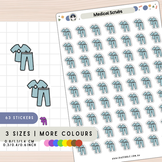 Medical Scrubs Uniform Planner Stickers