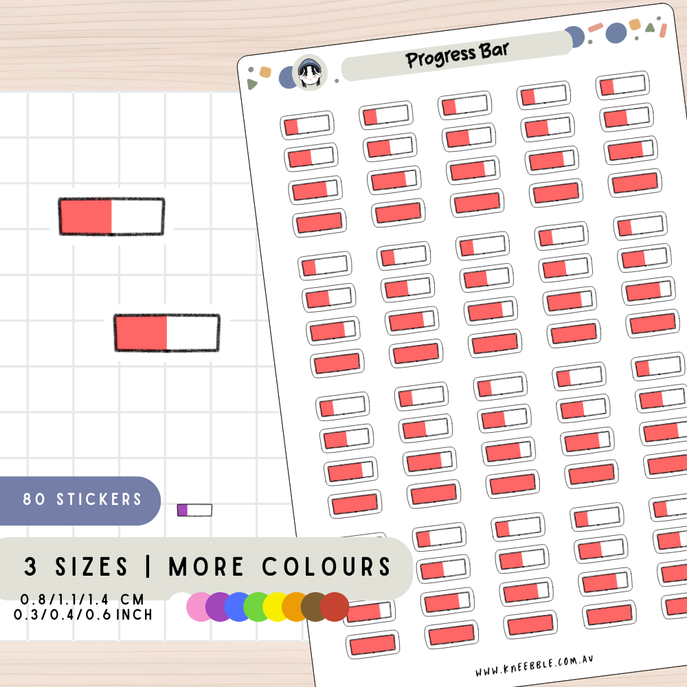 Progress Bar Planner Stickers