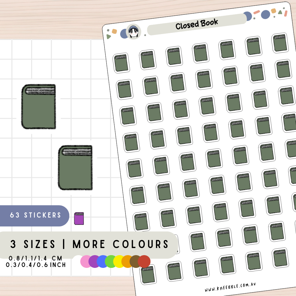 Closed Book Planner Stickers