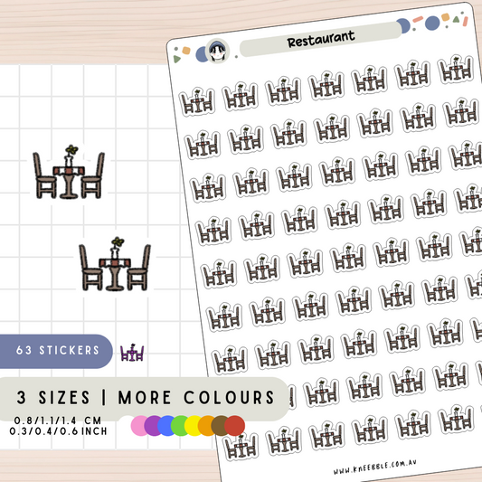 Restaurant Dining Meal Planner Stickers