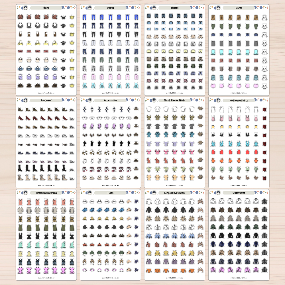Ultimate Wardrobe Clothing Bundle Planner Stickers