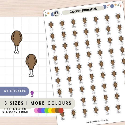 Chicken Drumstick Planner Stickers