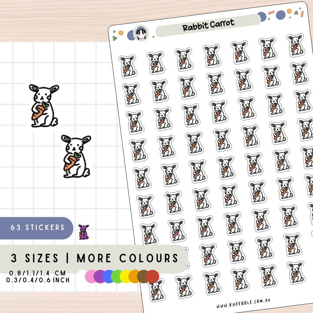 Rabbit Carrot Planner Stickers