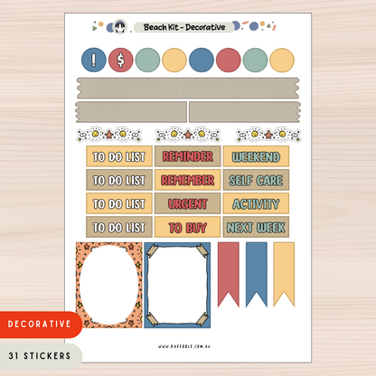 Weekly Planner Kit - Beach Water Theme Planner Stickers
