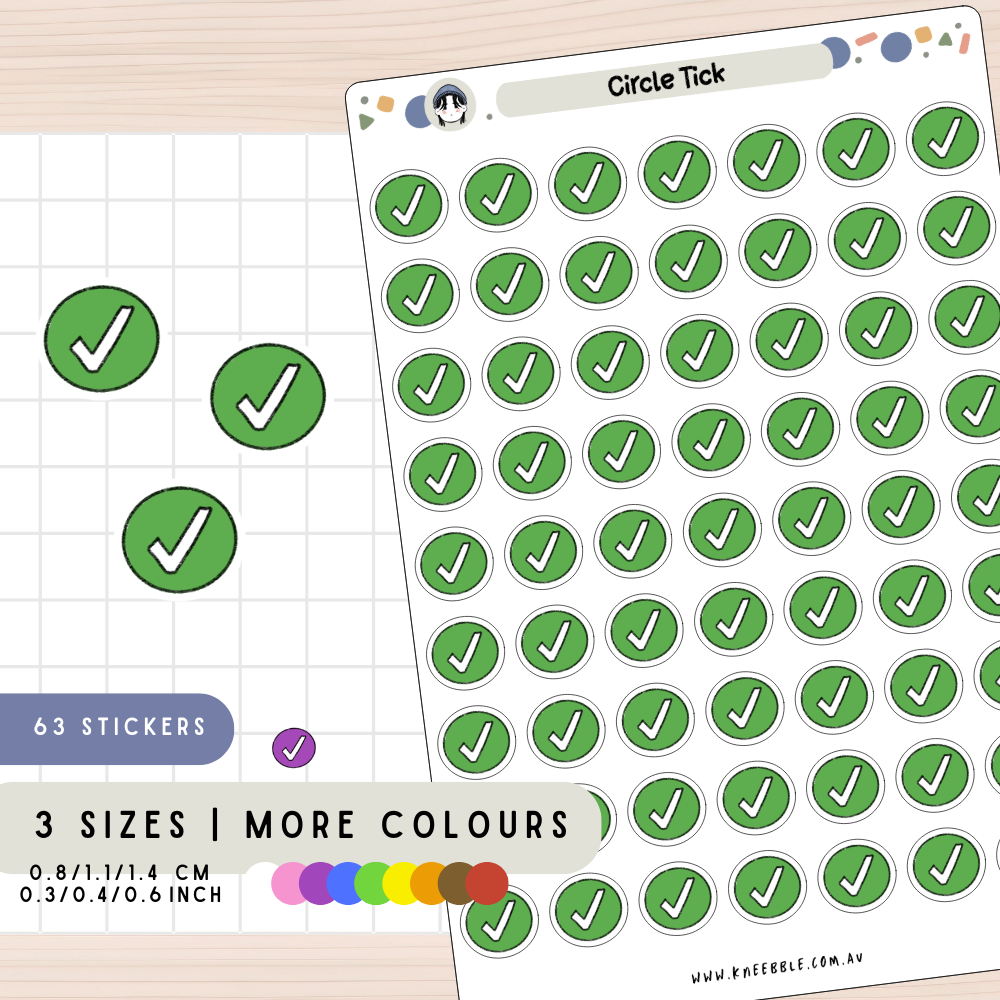 Round Circle Ticks Planner Stickers