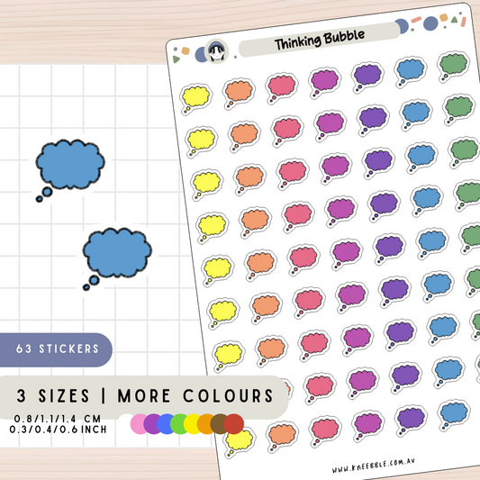 Thinking Thought Cloud Bubble Planner Stickers