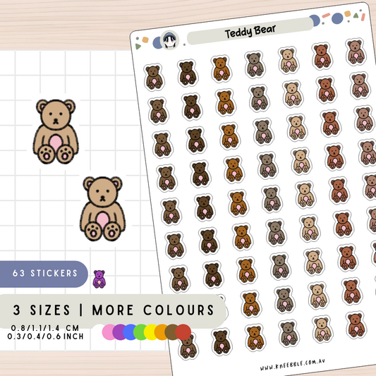 Teddy Bear Toy Planner Stickers