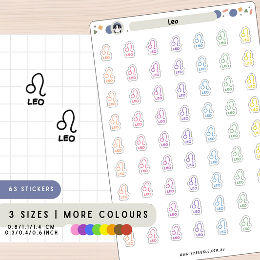 Leo Zodiac Planner Stickers