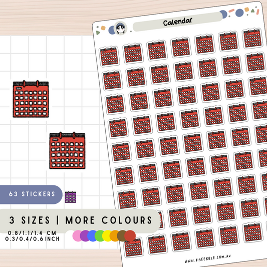 Calendar Tracking Date Planner Stickers