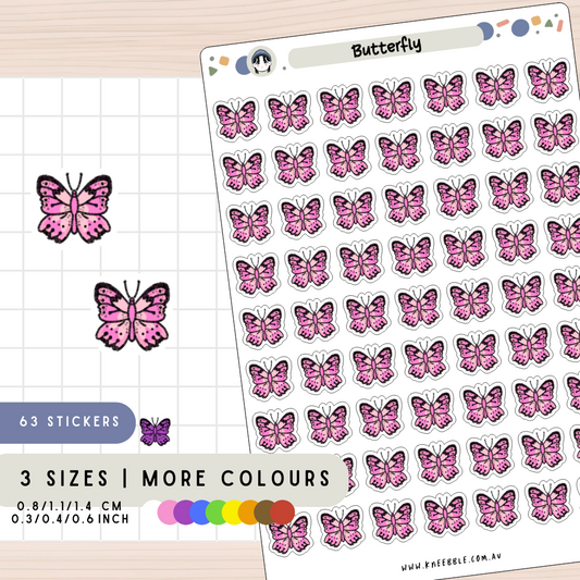 Pink Butterfly Planner Stickers